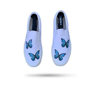 Blue Butterfly Slip-On Vans