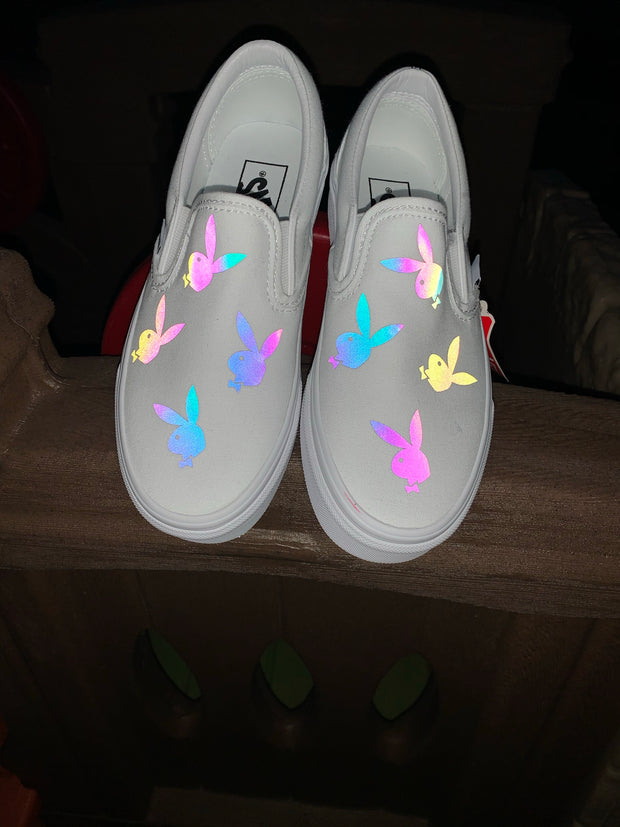 Reflective Rainbow Playboy Slip On