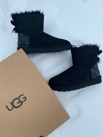 Black LV Mini Bailey Bow ll Uggs (Authentic)