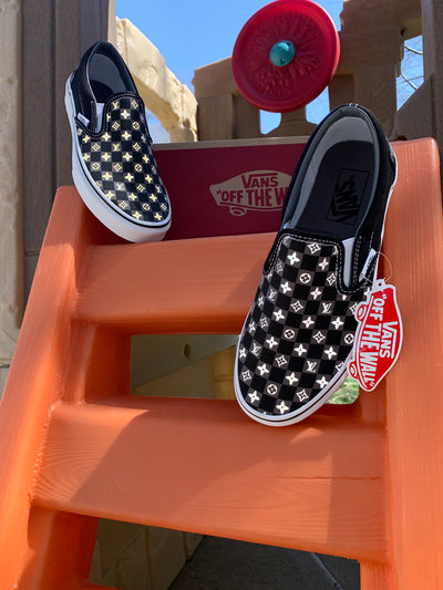 Black/Grey LV Reflective Slip-On