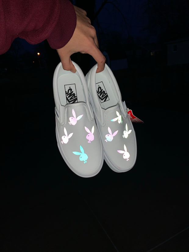 Reflective Rainbow Playboy Slip On