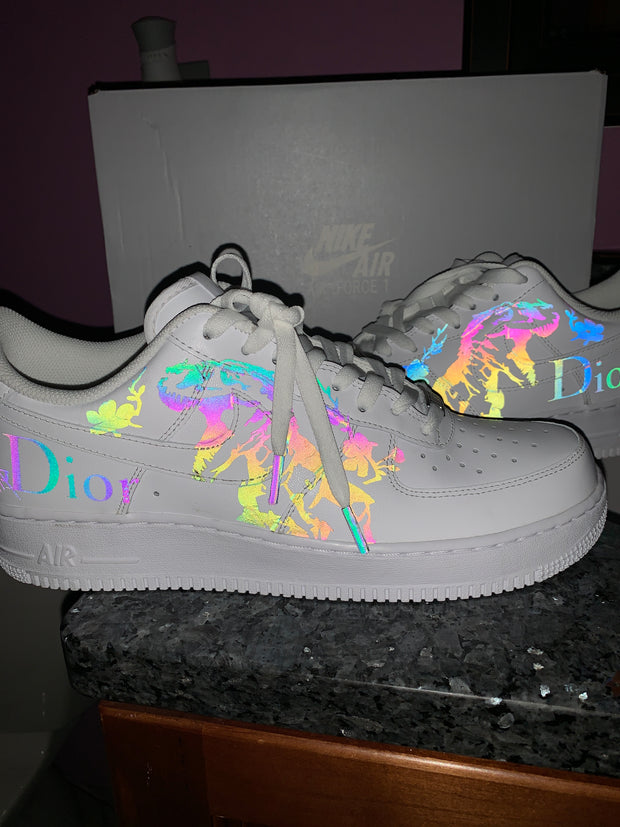 Rainbow Reflective Dior Air Force 1