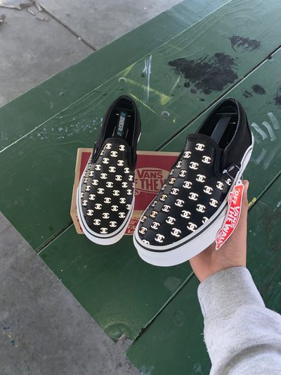 Reflective Chanel Slip-On Vans